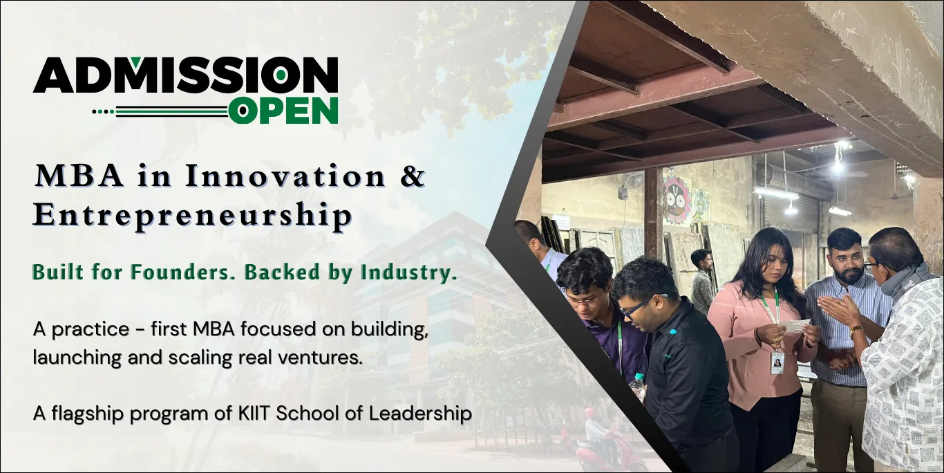 KIIT School of Leadership banner: students collaborating